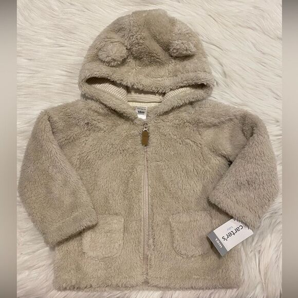 Carter's zip up sherpa hoodie size 18m - Picture 2 of 5